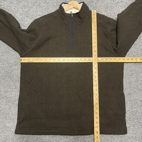 ORVIS Men’s 1/4 Zip Sherpa-Lined Pullover Sweater L Brown - Picture 6 of 6